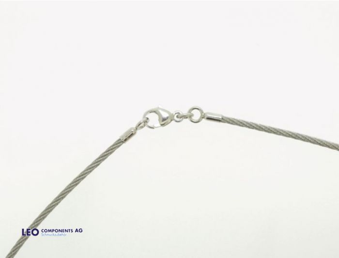 stainless steel necklace (end caps and carabiner 925 Silver) / one-row