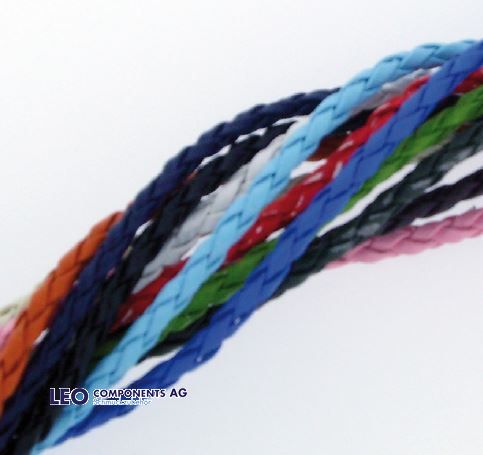 braided leather cord / synthetic (ø 2.5 mm)