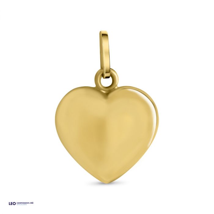 pendant heart 13x12mm polished / gold