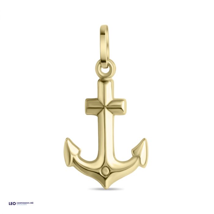pendant anchor polished 11x17mm / gold 
