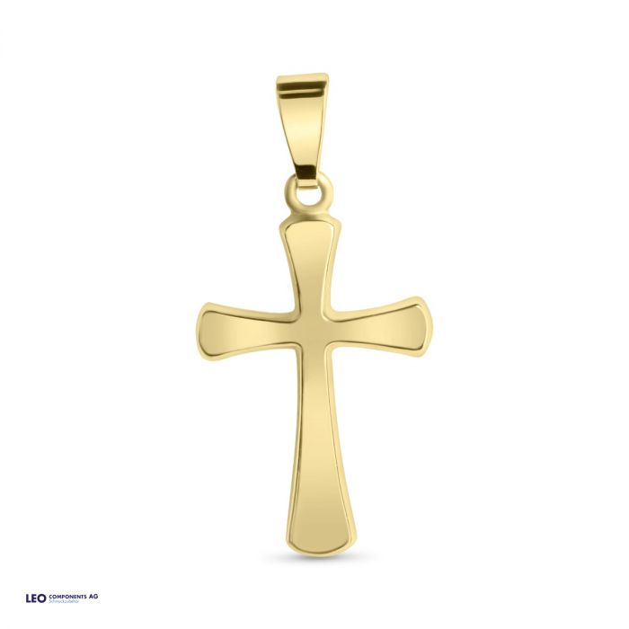 pendentif croix poli 12,5x18,5mm / l'or