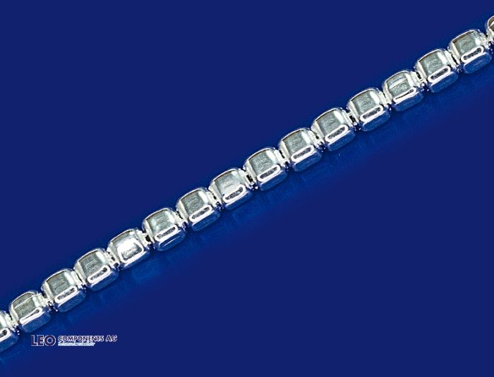 Würfelketten mit Karabiner (ø2.5mm) / 925 Silber