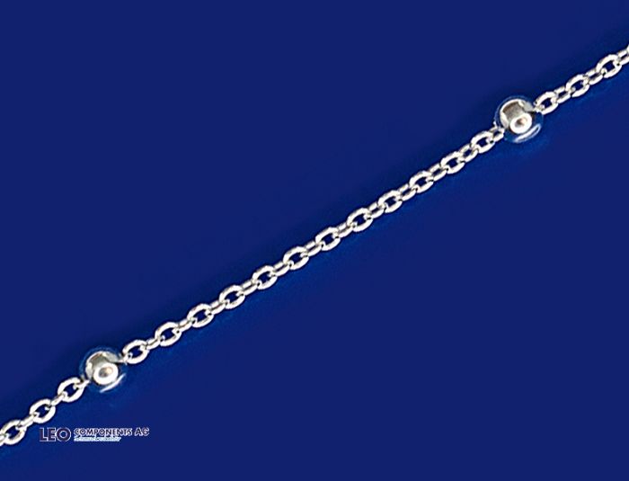 anchor chain with beads and spring ring (ø1/2mm) / 925 silver