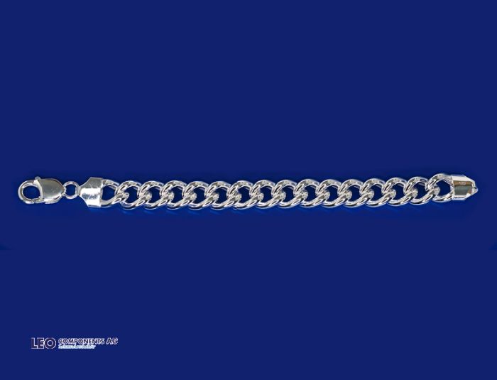 bracelet with lobster clasp / curb chain round / 925 silver