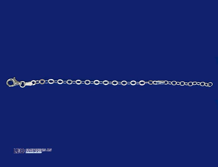 bracelet cheville avec 3cm chaîne d’extension / argent 925