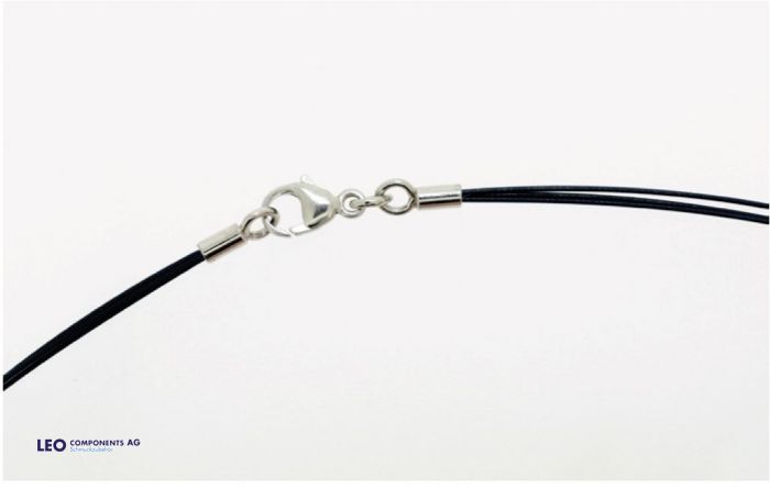 stainless steel necklace (end caps and carabiner 925 Silver) / multi-rowed