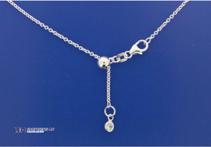 anchor chain round with zirconia and lobster clasp (variable length) / 925 silver