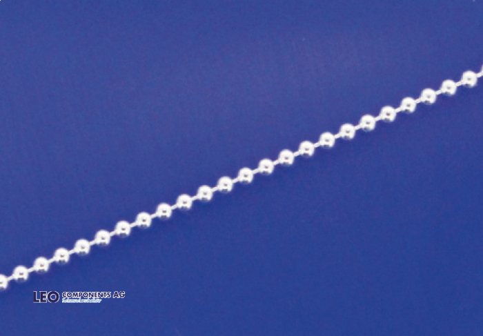 chaîne en billes (fin) avec anneaux ressort (ø1.1mm) / argent 925 