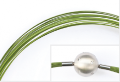 Edelstahlcollier mit Kugelkopf / Khaki (Ø 3.20 mm, 12-reihig)