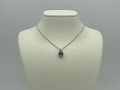 40cm 14ct white gold chain with tahitian pearl