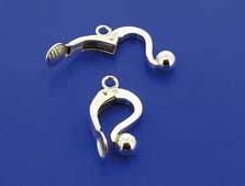 ear clip with ball and eyelet / 925 silver