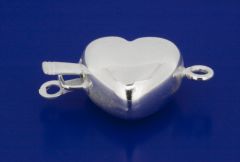 snap-lock clasps / heart shape / 925 silver