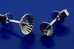 ear stud with frame and pin / incl. ear nut / 925 silver