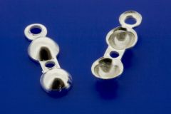 squeeze capsules with thread hole and end loop / 925 silver