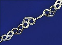 chaîne à coeur avec fermoir à mousqueton (ø4.3x3mm) / argent 925