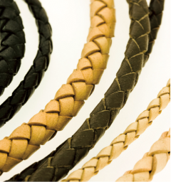 braided leather cord / kid leather (ø 2,5 mm)